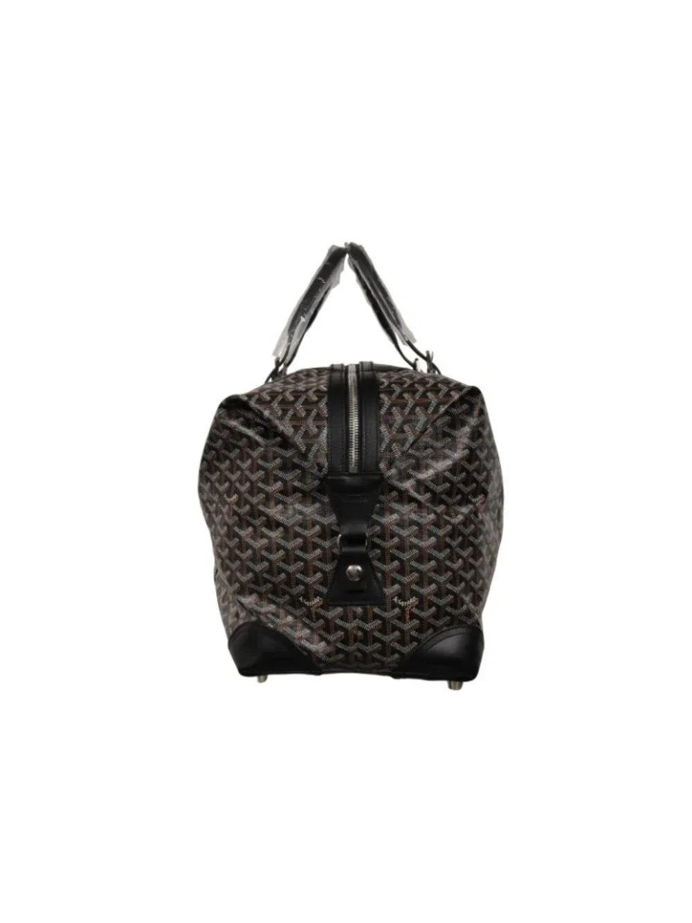Goyard Boeing 55 Duffle Bag Black Brown Travel Carry On Weekend Luggage Silver